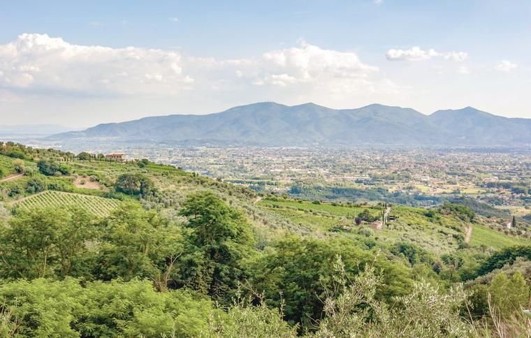 Utsikt från ett semesterhus nära Capannori, Toscana