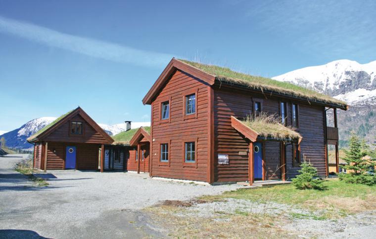 Stugor vid bergen i Voss, Hordaland