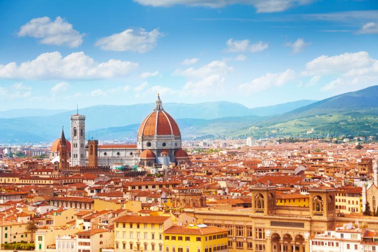 Vy över Florens i Italien