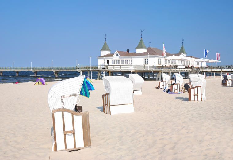Sandstrand vid havet på Usedom