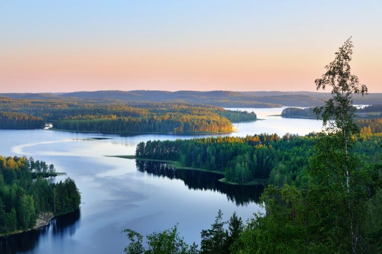 En del av Saimaa från ovan