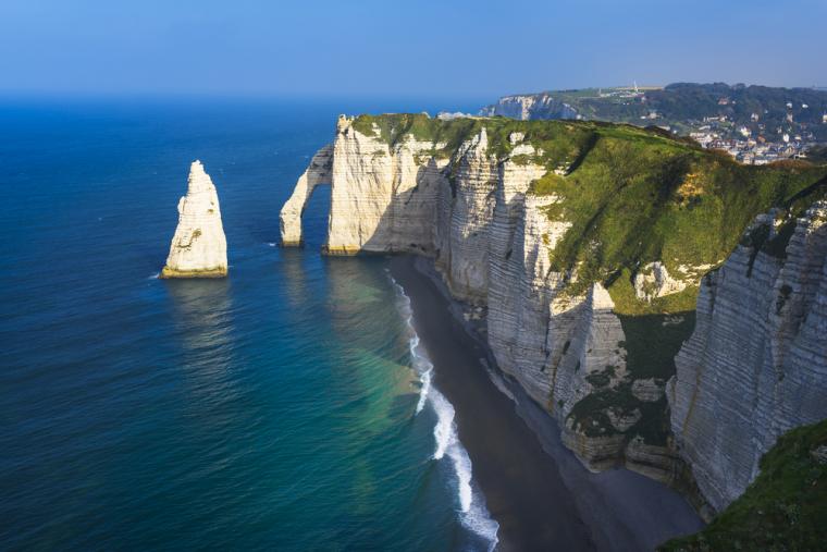 Kusten vid Normandie i Frankrike