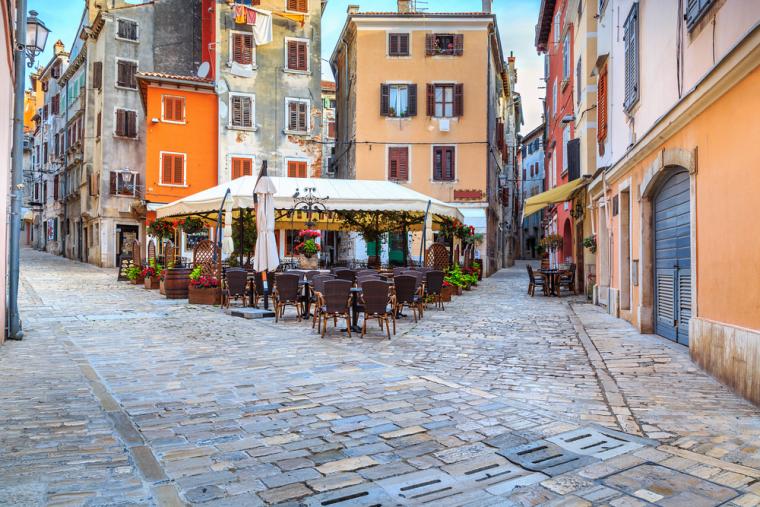 Café i Rovinj, Istrien