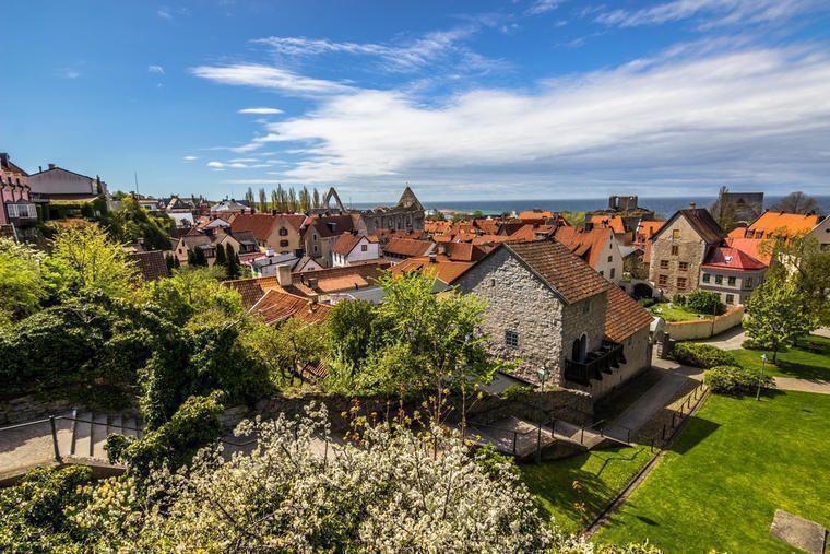 Utsikt över Visby på Gotland