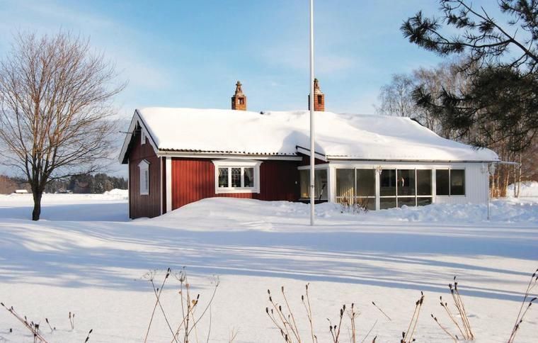 Vinter vid stuga i Orsa, Dalarna