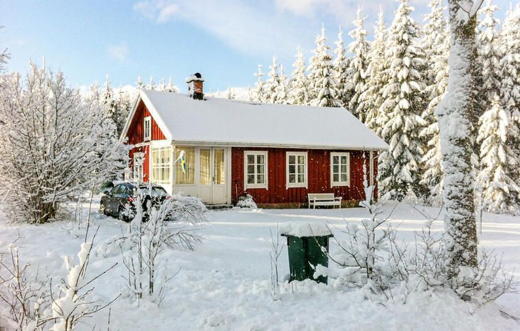 En stuga i Rydaholm vintertid