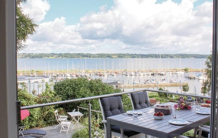 Utsikt från balkong till boende i Flensburg
